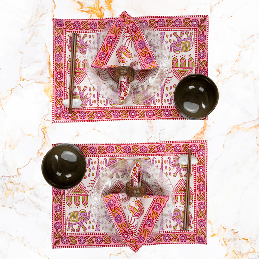 Pink Elephant Placemats & Napkins