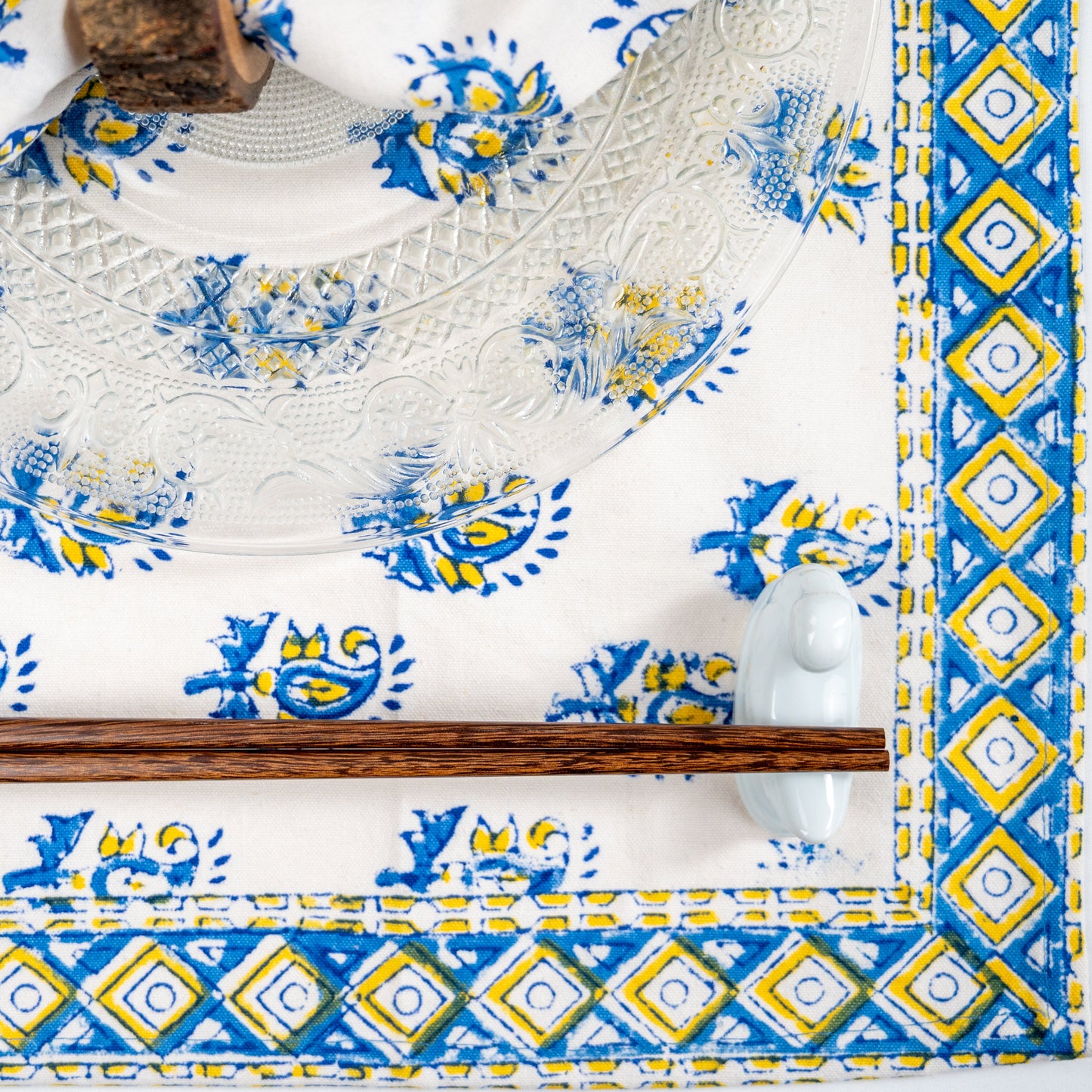 Blue Posy Placemats & Napkins Set