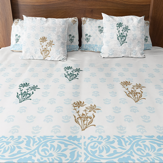 Floral Blue Bedsheet